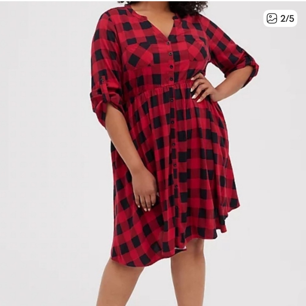 Torrid Plaid Challis Dress size 3x